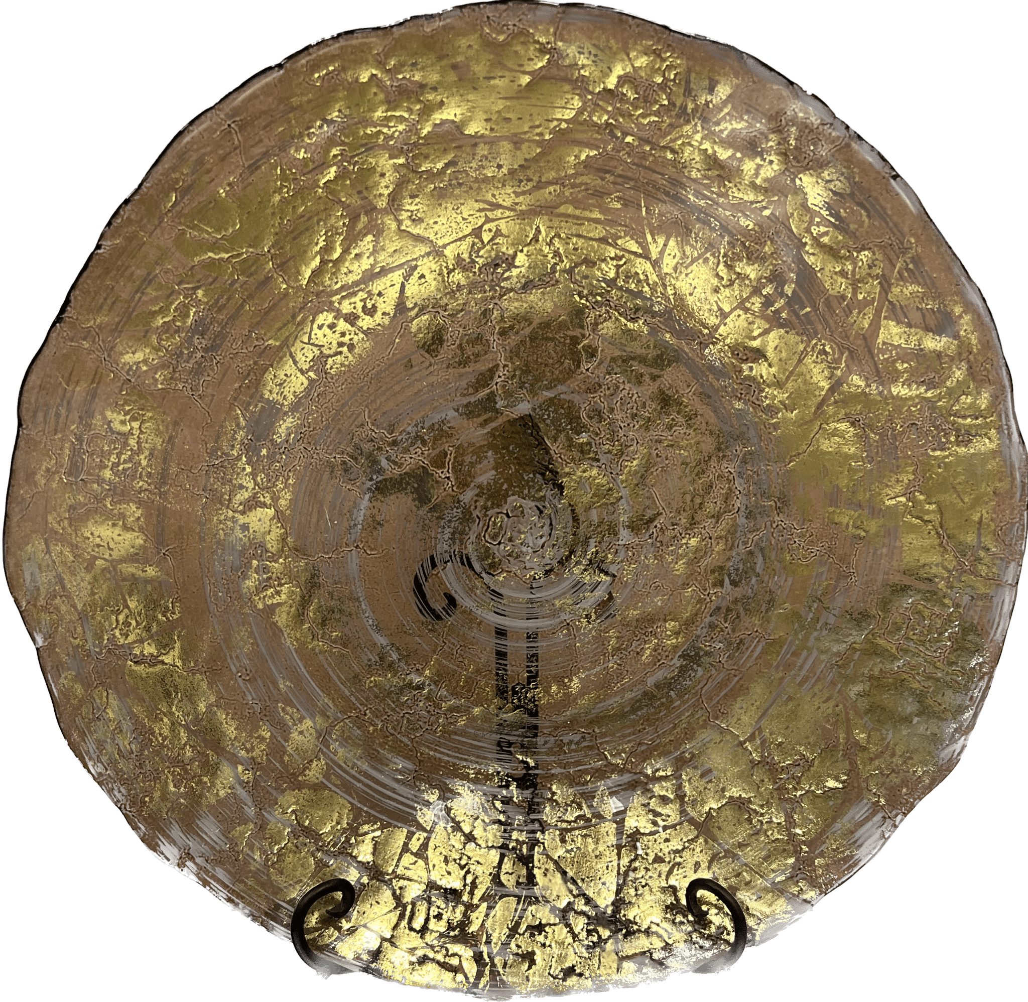 Gold + Amber Glass Saucer (Stand Not Included) - HER Home Design Boutique